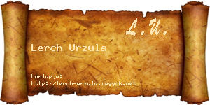 Lerch Urzula névjegykártya